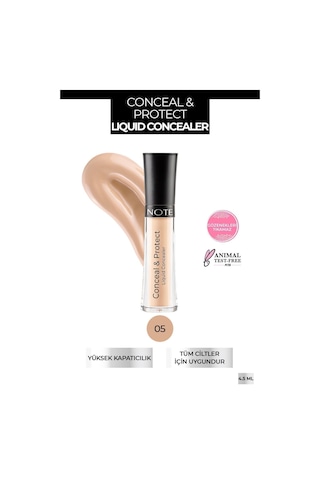 Note Cosmetique Conceal & Protect Concealer Likit Göz Altı Kapatıcısı - 05 Soft Ivory