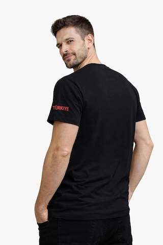 Novalisse Erkek Türkiye Baskılı Tişört 2026 Dünya Kupası Taraftar Forma T-shirt - Siyah Çoklu Renk