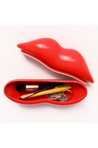 Mustard Hot Lips Seramik Organizer Kutu Kırmızı