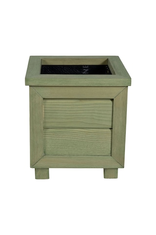 Kaf Ahşap Dekoratif Ahşap Saksı - Küçük Boy / Emprenye Yeşil