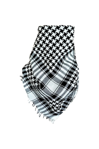 Askeri Siyah Beyaz Puşi Şal Siyah - Beyaz