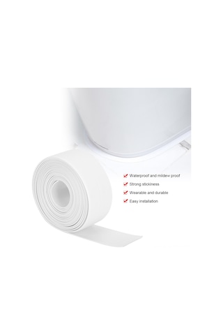 Tenfowee Banyo Mutfak Köşe Koruyucu, Su Geçirmez Pvc Bandı, Otomatik Yapışkan, Kaliteli Ve Dayanıklı, 3.2m Uzunluk Beyaz