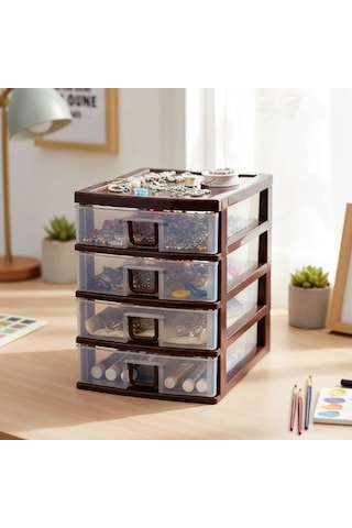 Mini 4 Çekmeceli Komidin Organizer Rekli