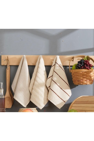 6 Lı El Yüz Mutfak Havlusu Seti Sophia 30 X 50 Cm Bej