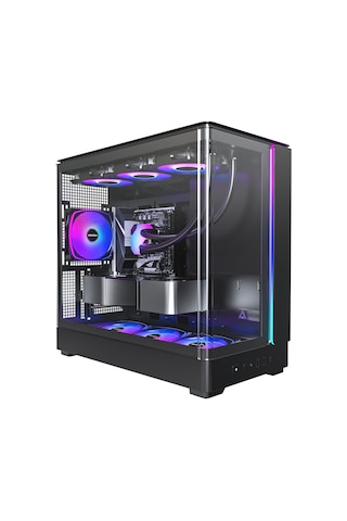 King 15 Pro Micro-atx Pc Kasası, Kavisli Panoramik Cam, Baca Hava Akışı, 360 Mm Radyatör Desteği, Yüksek Performa