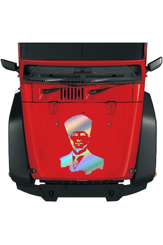 Atatürk Silüet Gazi Mustafa Kemal Büyük Türk Atatürk Başkomtan Sticker Araba Oto Motosiklet Karavan Sticker 00008 50x37 Cm
