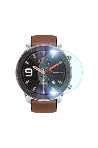 Amazfit Gtr 47Mm Tempered Cam Ekran Koruyucu (450574448)-Şeffaf