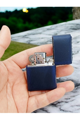 Cronder Hakiki Deri Çakmak Kılıfı Lacivert