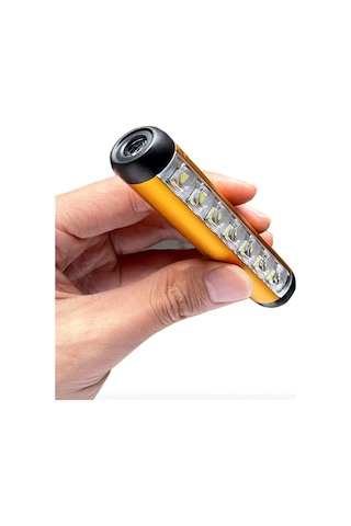 Aubyhe Alüminyum Abs El Feneri, Cob+led Işık, Type-c Şarj, Ipx4 Su Geçirmez, 300lm, Mıknatıs Ve Kalem Klasörü İle Taşınabilir Altın