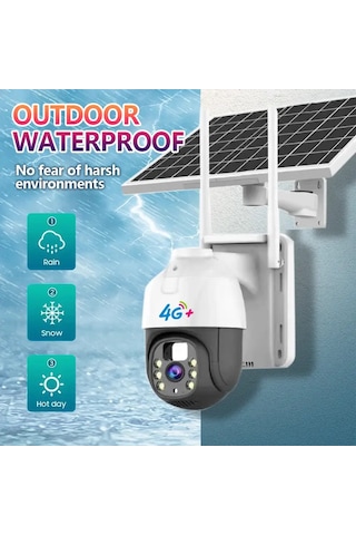 Cmr47 Güneş Panelli Sim Kart İle Çalışan 4g+ Wi-fi 5mp Ip Kamera