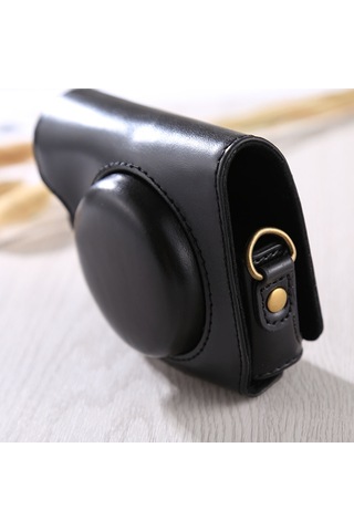 Canon G9x / G9x Iı Siyah İçin Askılı Tam Vücut Kamera Pu Deri Kılıf Çantası Diğer