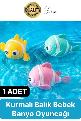 Kurmalı Balık Bebek Banyo Oyuncağı Arkadaşı Deniz Şişme Havuz Küvet Suda Yüzen Eğlenceli Oyuncak