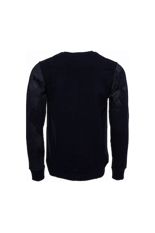 Wessi Lacivert Taşlı Baskılı Desenli Sweatshirt Lacivert