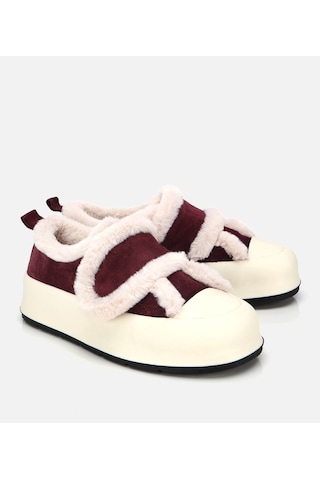 Hotiç Kadın Süet Deri Bordo İçi Kürklü Kalın Bantlı Spor Ayakkabı 01ayh316800a780 01ayh316800a780 Bordo