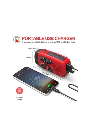 Tongxida Md-088 Kamp Feneri: Solar+dinamo+usb Şarj, Kırmızı, Yüksek Kapasiteli, Dış Mekan İçin Kırmızı