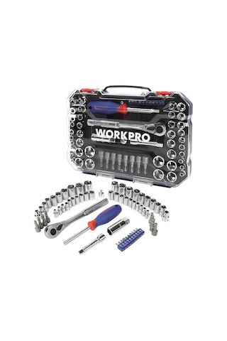 Workpro Wp202566 1/4' 3/8 Metrik/inç 63 Parça Cr-v Profesyonel Lokma Takımı
