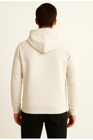 Axxel Erkek Krem Kapüşonlu Sweatshirt-w1108 Krem 3 İplik Şardonlu