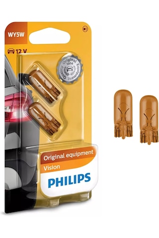 T10 Turuncu Amber Dipsiz Tavan Park Plaka Wy5w 2 Adet