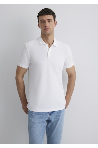 Mavi - Beyaz Polo Tişört 064946-27879 Beyaz
