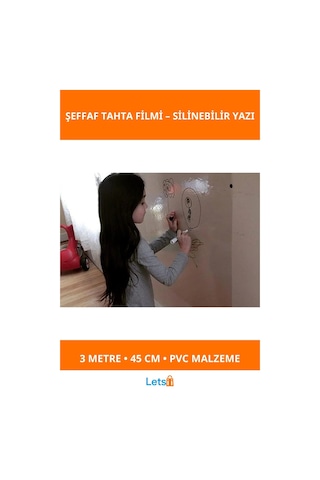 Kendinden Yapışkanlı Şeffaf Pvc Tahta Filmi 3 Metre X 45 Cm Çok Renkli