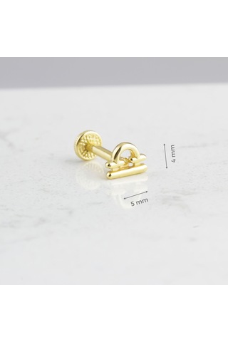 Glorria Altın Terazi Burcu Tragus Piercing Çok Renkli