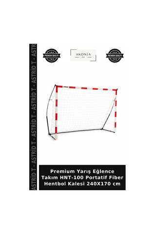 Premium Yarış Eğlence Takım Hnt-100 Portatif Fiber Hentbol Kalesi 240x170 Cm Çok Renkli