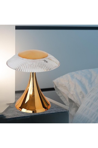 Lw-31 Gold Abajur Karistal Elmas Masa Lambası Romantik Akrilik Led Gece Lambası Beyaz