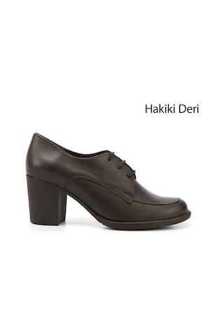 Gönderi(R) Gönderi R Kadın Kahve Antik Bağcıklı Orta Kalın Topuklu Hakiki Deri Oxford Ayakkabı Gdza13424071 Kahve