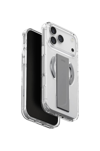 Apple Uyumlu iPhone 17 Pro Max Kılıf Heldro Tutma Bandı Ve Bilek Askısı Premium Yüksek Dayanıklı Koruma Kapak Şeffaf