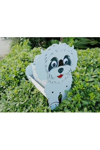 Köpek Saksı Standı Poodle Cins Saksı Hediyeli