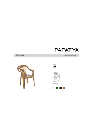 Papatya Tropik 4 Adet Plastik Bahçe Koltuk Yüksek Kalite İstiflenebilir Yeşil Koyu Yeşil