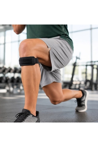 Diz Tendon Bandı Ayarlanabilir Cırtlı Sporcu Destek Bandı Siyah
