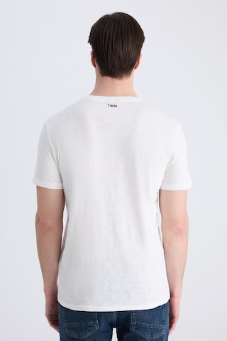 Twn Slim Fit Ekru Düz %100 Pamuklu T-shirt 4ec1447011072 E01