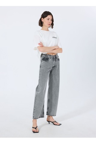 Hugo Gri Kadın %100 Pamuk Straight Denim Pantolon 50539781