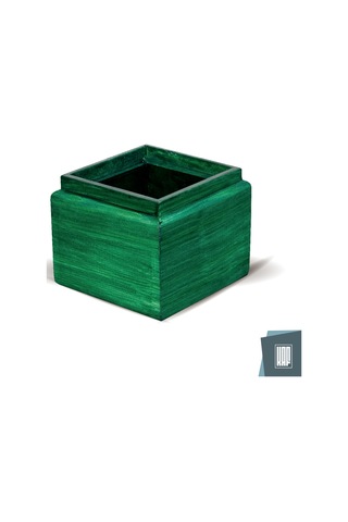 Kaf Ahşap Dekoratif Mini Saksı / Küp / Zümrüt Yeşili