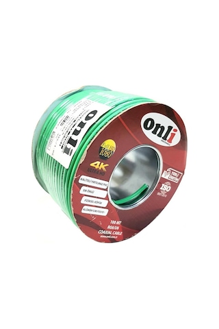 Onli Rg6U6 Yeşil Anten Kablosu 100 Metre 64 Tel