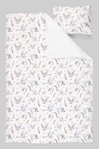 Organik Tek Kişilik Nevresim Takımı 160x220 - Kuğu Dansı Renkli