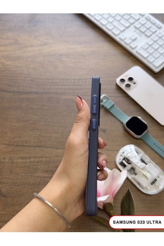 Samsung Galaxy S23 Ultra Uyumlu Süper İnce Mat Ultra Thin Silikon Kılıf Lacivert