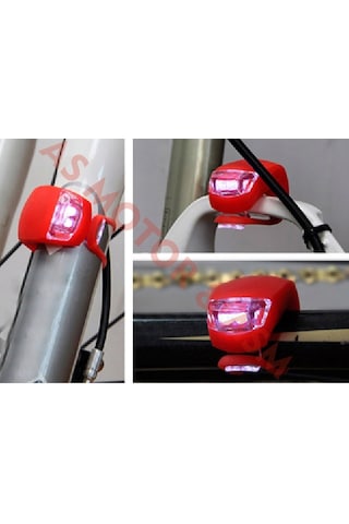 Bisiklet Silikon Ledli Lamba Süper 2 Adet. Taze Pilleriyle Kırmızı-Beyaz