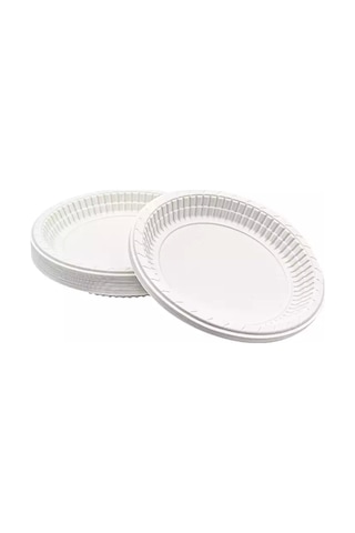 Plastik Tabak Büyük Boy 100 Adet Beyaz
