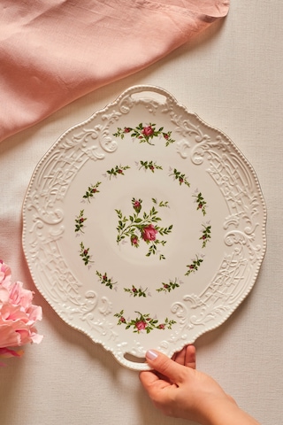 Karaca Vintage Rose Tepsi 35 Cm Çok Renkli