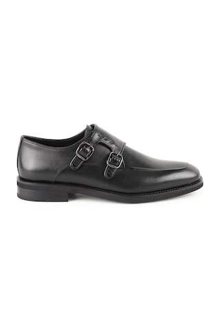 Libero Erkek Klasik Ayakkabı Hakiki Deri Çift Tokalı Double Monk Strap Hafif Esnek Eva Taban Takım Elbise L5726 Siyah