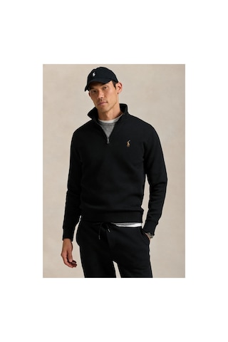 Polo Ralph Lauren Çift Yüz Interlok Yarım Fermuarlı Sweatshirt Siyah
