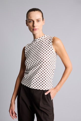 Defacto Puantiyeli Slim Fit Dik Yaka Basic Atlet I7292ax26hser105 Ekru-er105