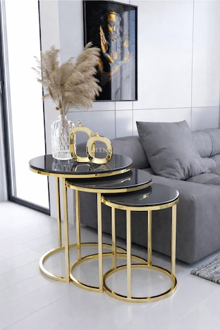 Armoni 3'lü C Zigon Gold Kaplama Antrasit Mdf Mebran Demonte