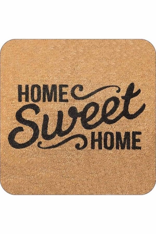 Bej Home Sweet Home Banyo Halısı Klozet Paspas Seti Bs315n11