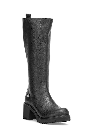 Mammamia D25kc-2330 Kadın Hakiki Deri Klasik Çizme Siyah Siyah