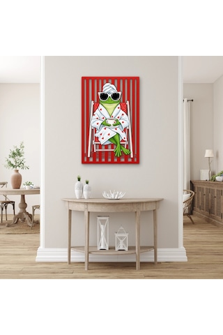 Bornozlu Keyifçi Kurbağa Metal Tablo 33x50 Cm Çok Renkli Bornozlu Keyifçi Kurbağa Metal Tablo 33x50 Cm Çok Renkli