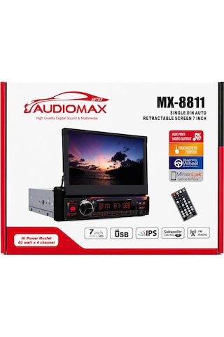 Audiomax İndash Teyp Audiomax Mx-8811 İndash Kızaklı Ekranlı Teyp Park Kameralı