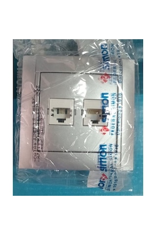 Simon 34 Renkli Cat3+cat3 2'li Nümeris Telefon Prizi Çerçeveli